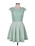 Francesca's Solid Green Cocktail Dress Size L - photo 1