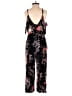 Ark & Co. 100% Rayon Floral Black Jumpsuit Size M - photo 2