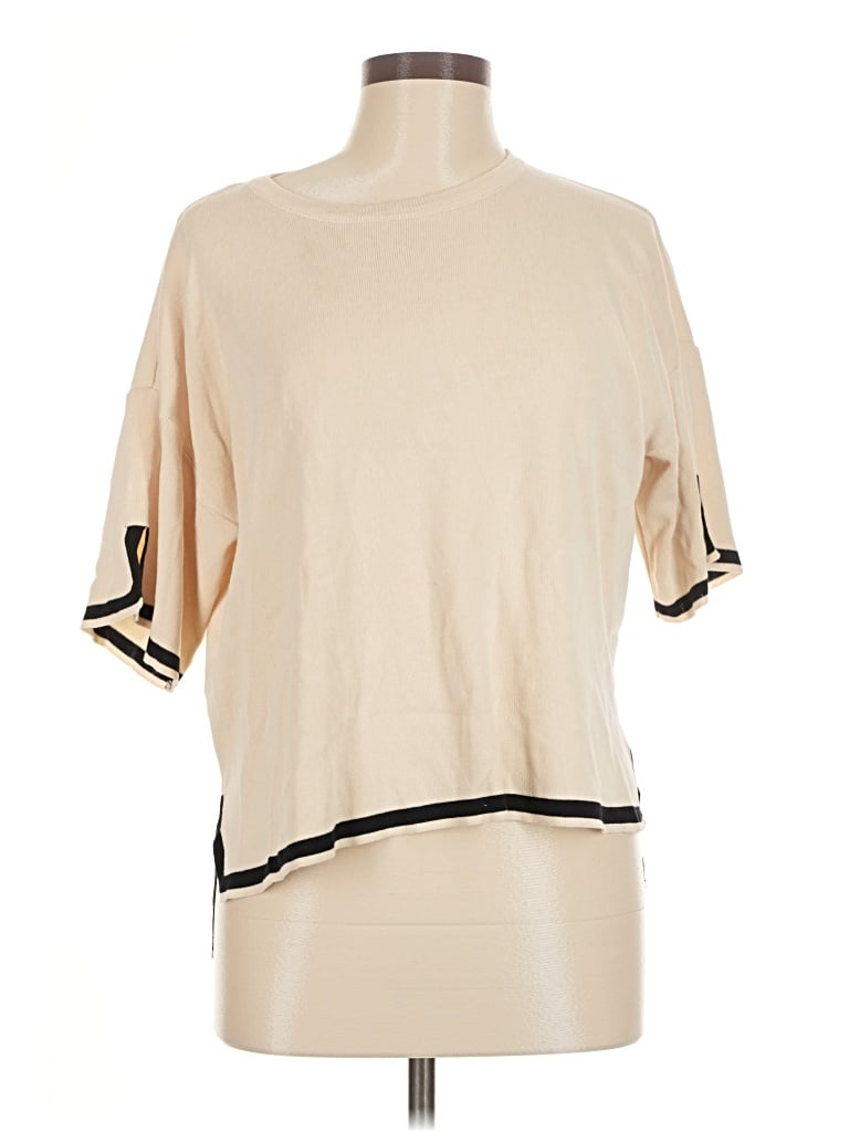 Pre-owned Assorted Brands Long Sleeve Top Ivory Mock Neckline Tops