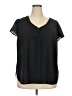 East Adeline 100% Polyester Black Short Sleeve Blouse Size 2X - photo 1