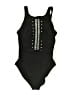 Amoressa Solid Black One Piece Swimsuit Size 10 - photo 1