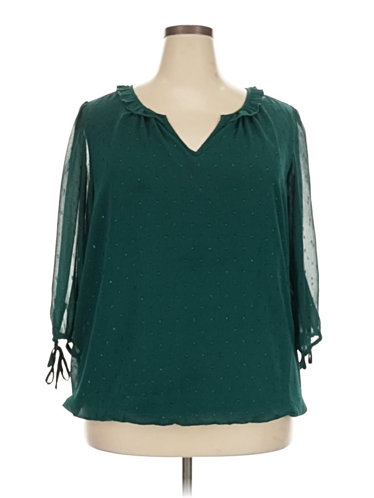 Pre-owned Tamara H. 3/4 Sleeve Blouse In Teal