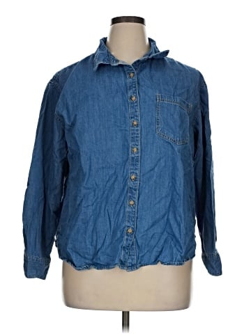 Maurices 3/4 Sleeve Button-Down Shirt (view 1)
