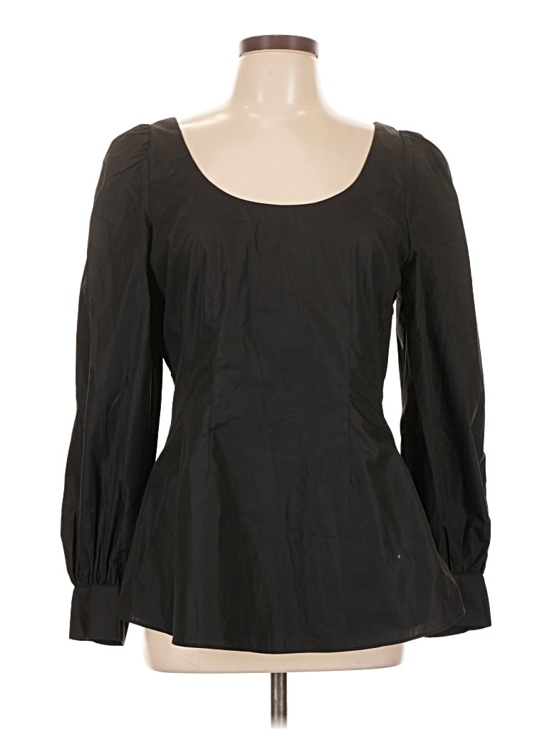 Pre-owned Pomander Place Long Sleeve Blouse In Black