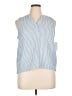 Morgan Taylor 100% Cotton Blue Sleeveless Button-Down Shirt Size XL - photo 1