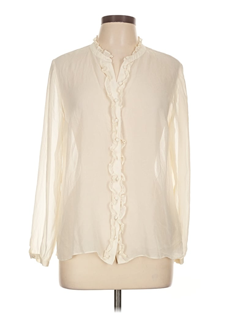 Pre-owned Boden Long Sleeve Blouse In Ivory