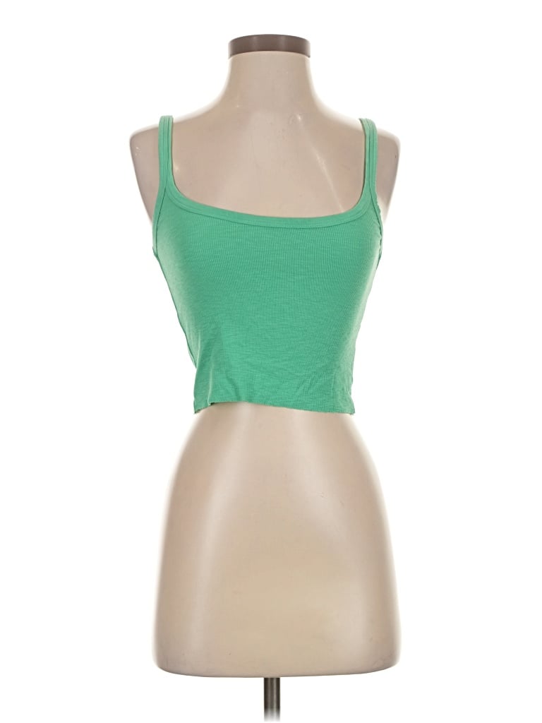 Pre-owned Aerie Tank Top Green Strapless Neckline Tops