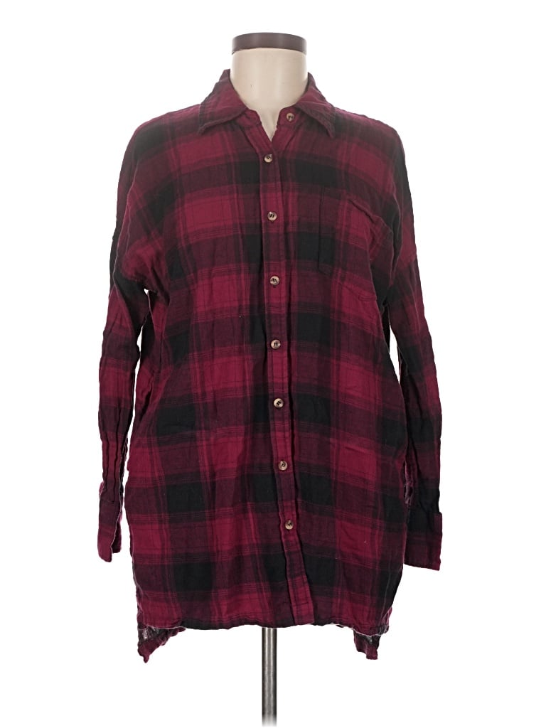 Pre-owned Illa Illa Long Sleeve Button Down Shirt In Burgundy