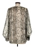 Adrienne Silver Long Sleeve Blouse Size M - photo 2