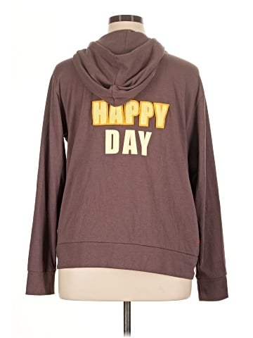 Peace Love World Zip Up Hoodie (view 2)