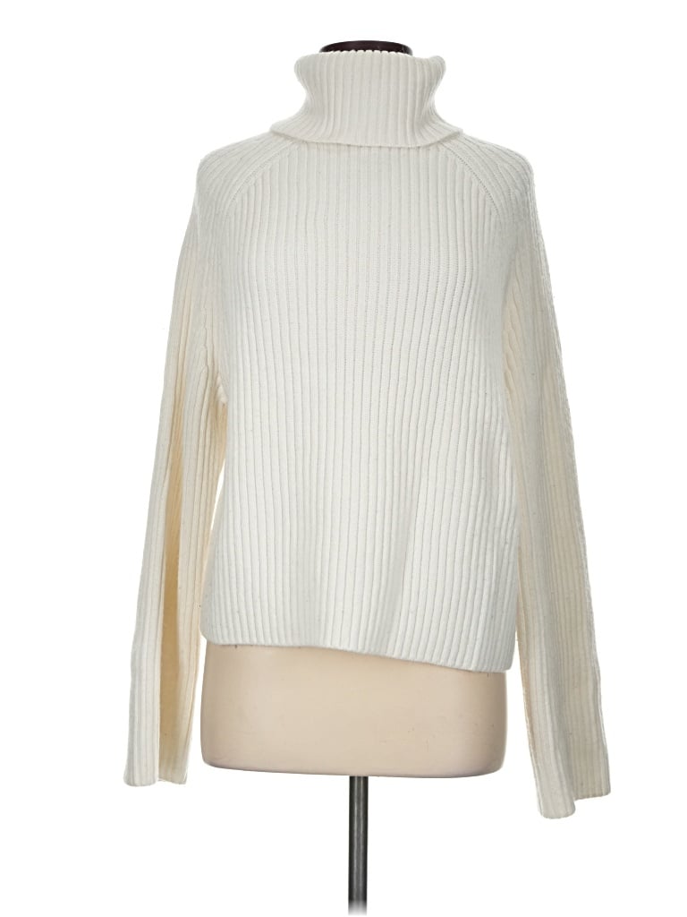 Pre-owned H&m Turtleneck Sweater In Ivory