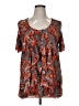 Siren Lily 100% Polyester Orange Short Sleeve Blouse Size 1X - photo 1
