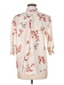 Assorted Brands Floral Ivory 3/4 Sleeve Button-Down Shirt Size 8 - photo 2