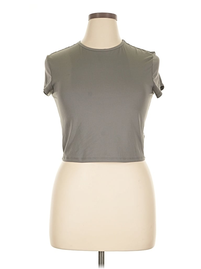 Pre-owned Divided By H&m Short Sleeve Turtleneck In Gray