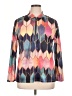 Unbranded Print Blue Long Sleeve Blouse Size XL - photo 1