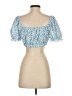 Shein 100% Polyester Blue Short Sleeve Blouse Size 4 - photo 2