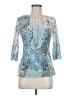 Cubism Blue 3/4 Sleeve Blouse Size M - photo 1