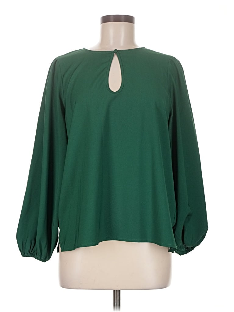 Pre-owned Jcrew 3/4 Sleeve Blouse In Green