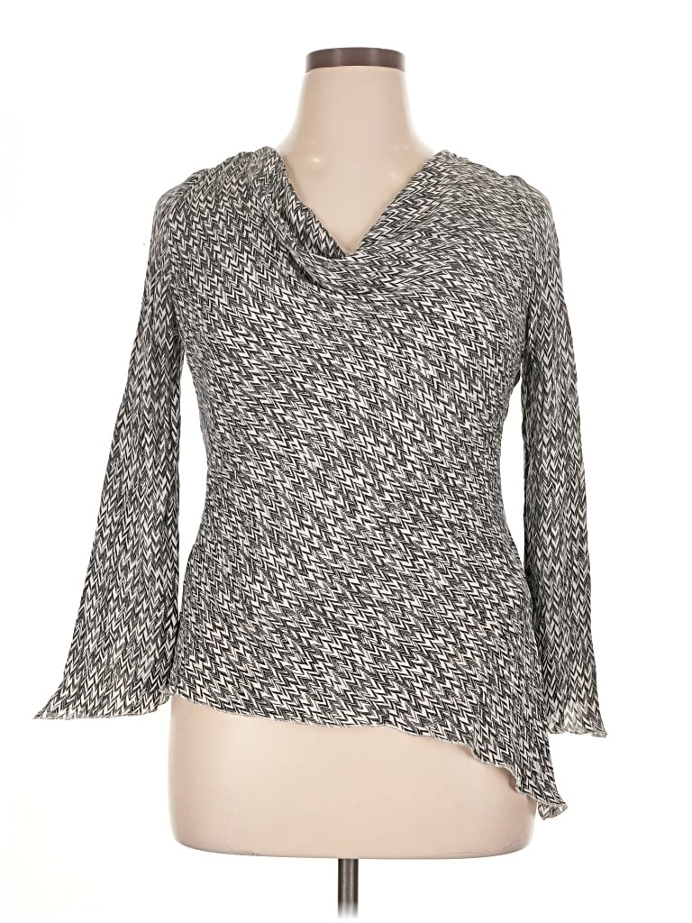 Pre-owned Style & Co Long Sleeve Blouse In Gray