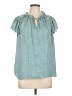 Assorted Brands 100% Polyester Teal Short Sleeve Blouse Size L - photo 1