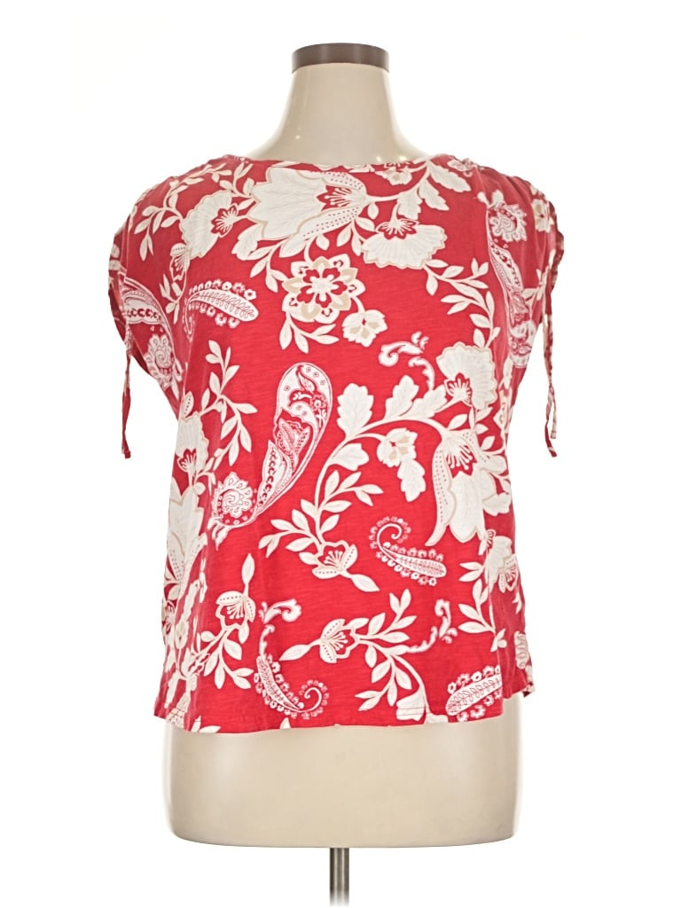Pre-owned Liz Claiborne Tank Top Red Tie Neck Tops