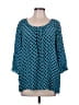 Ellie Kai 100% Silk Blue 3/4 Sleeve Silk Top Size 10 - photo 1