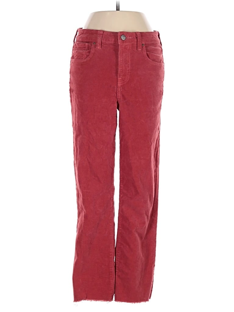 Pre-owned Velvet Casual Pants In Burgundy