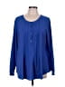 Ann Taylor LOFT Outlet 100% Polyester Blue Long Sleeve Blouse Size L - photo 1