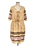 Unbranded 100% Polyester Print Yellow Casual Dress Size L (estimated) - photo 1