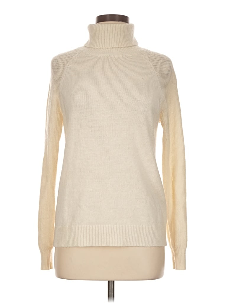 Pre-owned Ann Taylor Loft Turtleneck Sweater In Ivory