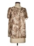 Ann Taylor LOFT 100% Polyester Animal Print Brown Short Sleeve Blouse Size S - photo 1
