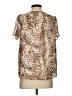 Ann Taylor LOFT 100% Polyester Animal Print Brown Short Sleeve Blouse Size S - photo 2