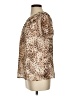 Ann Taylor LOFT 100% Polyester Animal Print Brown Short Sleeve Blouse Size S - photo 5