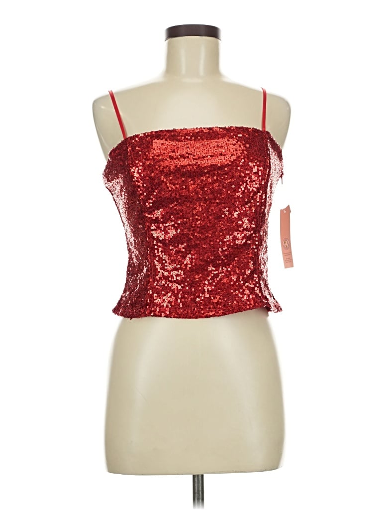 No Boundaries Sleeveless Top Red Strapless Neckline Tops