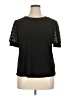 Flower & Feather Black Short Sleeve Top Size XL - photo 1