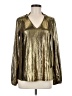 YOINS Metallic Gold Long Sleeve Blouse Size 8 - 10 - photo 1