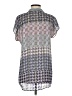 CAbi 100% Polyester Houndstooth Blue Short Sleeve Turtleneck Size S - photo 2