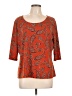 Westbound Paisley Orange 3/4 Sleeve T-Shirt Size L - photo 1