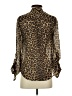 Ann Taylor Animal Print Brown Long Sleeve Blouse Size 4 - photo 2