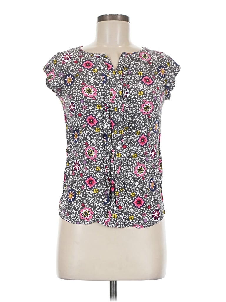 Pre-owned Boden Short Sleeve Blouse In Gray