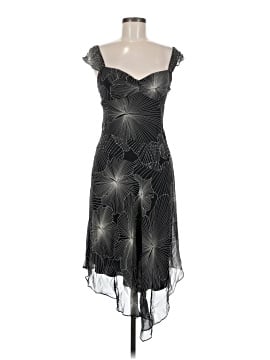 black mini dress feathers Black-Satin Feather Trim Wrap Mini-Dress main image 1