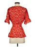 19 Cooper 100% Polyester Red Short Sleeve Blouse Size S - photo 2