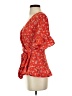 19 Cooper 100% Polyester Red Short Sleeve Blouse Size S - photo 5