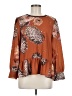 Vineet Bahl 100% Polyester Orange Brown Long Sleeve Blouse Size M - photo 1