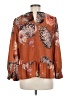 Vineet Bahl 100% Polyester Orange Brown Long Sleeve Blouse Size M - photo 2