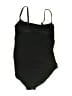 Unbranded Solid Black One Piece Swimsuit Size L - photo 2