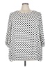 Rose + Olive Polka Dots White 3/4 Sleeve Blouse Size 3X - photo 1