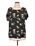 Pleione 100% Polyester Black Short Sleeve Blouse Size L - photo 1