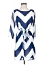 Charming Charlie 100% Polyester Chevron-herringbone Blue Casual Dress Size S - photo 1