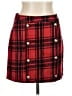 Shein 100% Polyester Plaid Red Casual Skirt Size L - photo 1